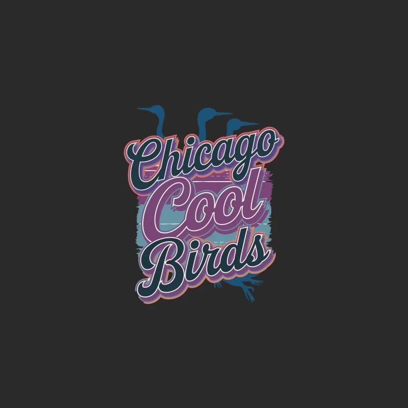 Retro Chicago Cool Birds Graphic Design with Loon Silhouettes Baseball Cap