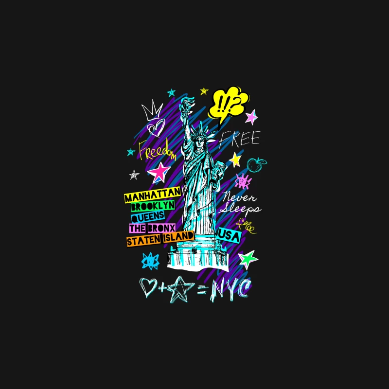 Freiheitsstatue NYC Graffiti Design Herren T-Shirt