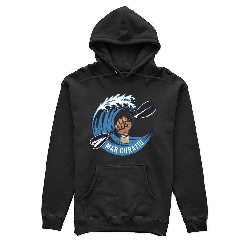 Mar Curativ Ocean Sports Logo with Rising Wave and Paddle Female Pullover Hoodie