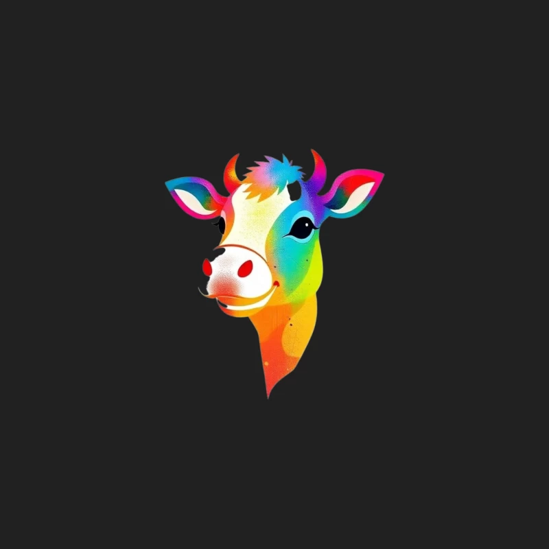 Colorful Cartoon Cow Illustration Bucket Hat