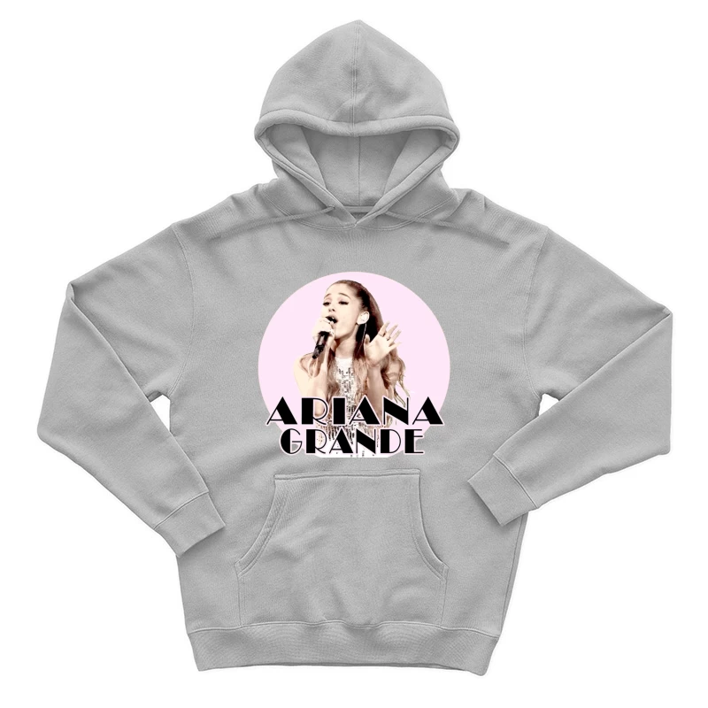 Pop Singer Performing in Sequin Dress with Stylized Typography Male Pullover Hoodie