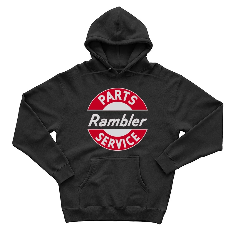 Vintage Rambler Parts & Service Logo Design Male Pullover Hoodie