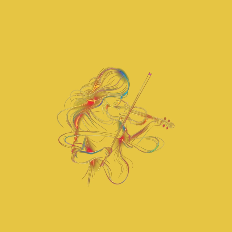 Colorful Violinist Illustration Female T-Shirt