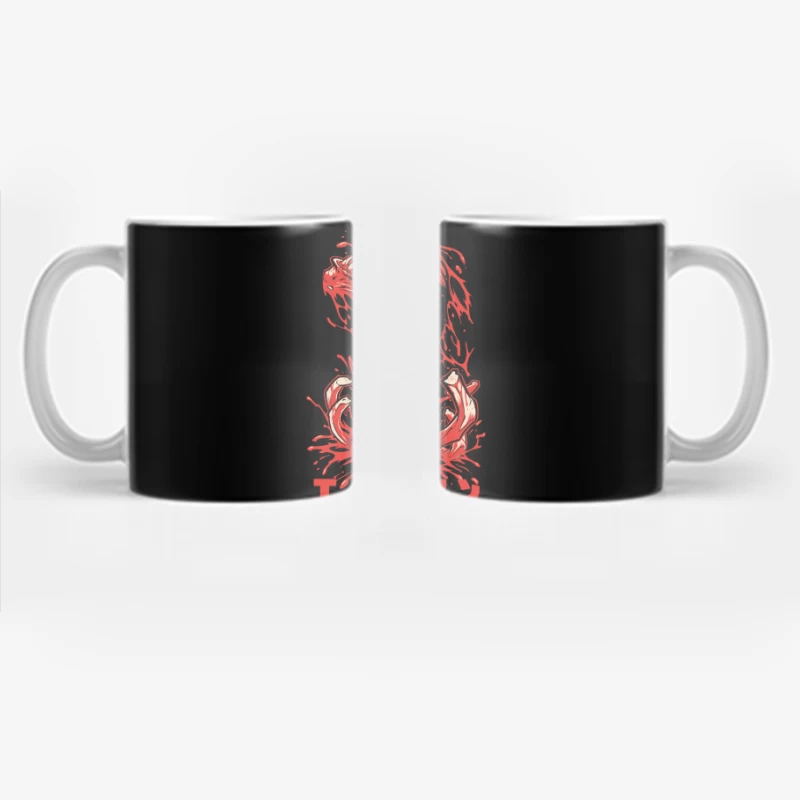 Horror Monster Illustration with Blood Coffee Mug