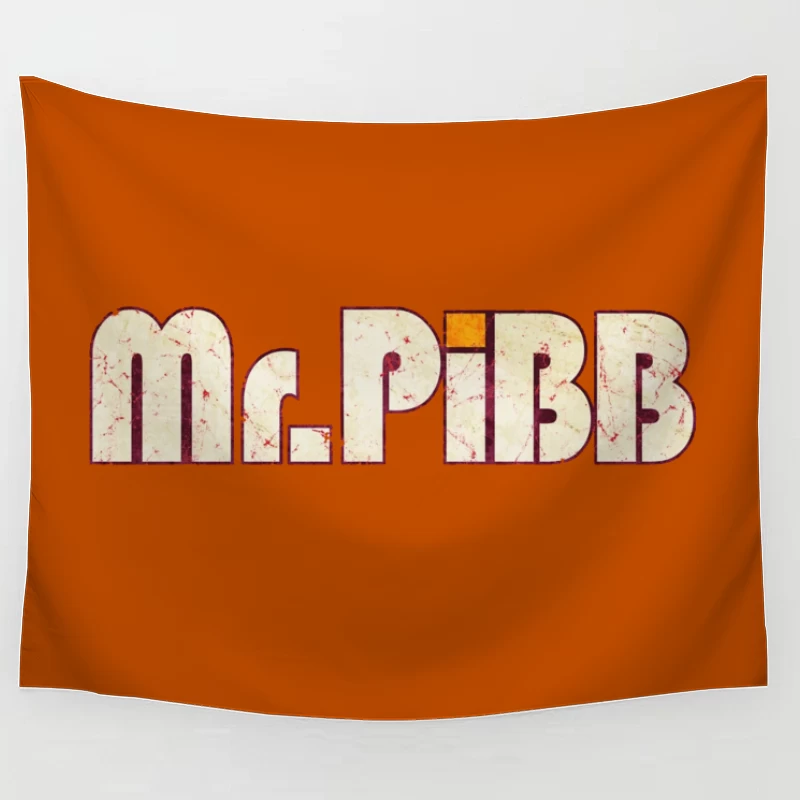 Retro Mr Pibb Soda Typography with Distressed Effect Tapestry