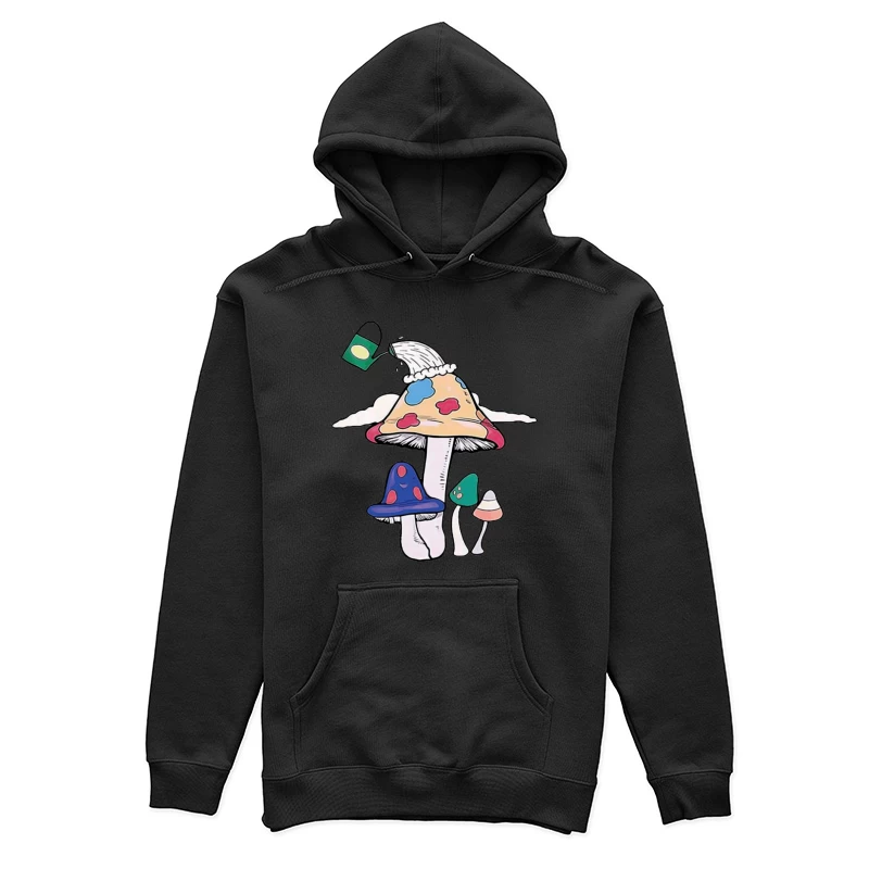 Bunte Pilze und Gießkanne Damen Pullover Hoodie