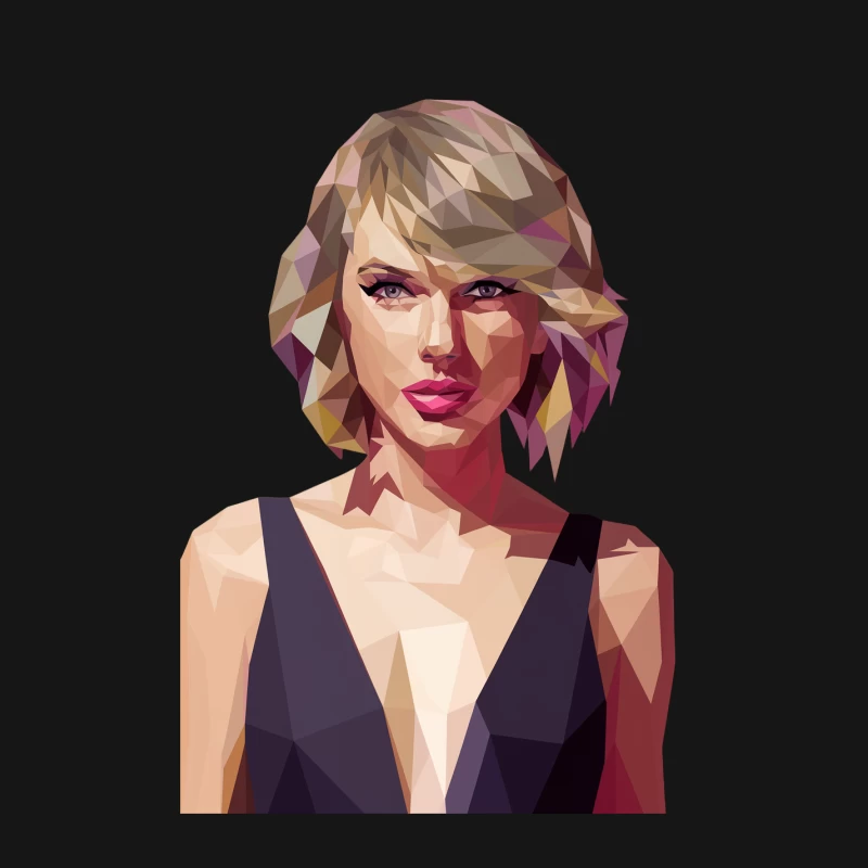 Geometric Low Poly Portrait of Blonde Pop Star Female T-Shirt