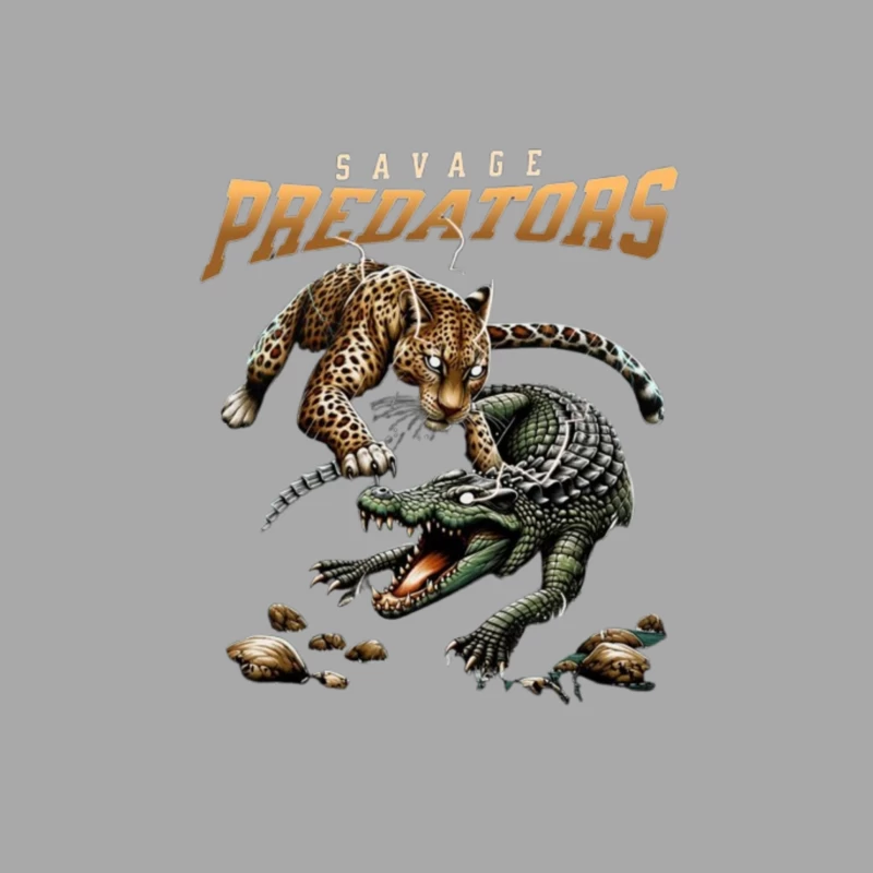 Savage Predators: Jaguar vs Crocodile Battle Art Female Pullover Hoodie