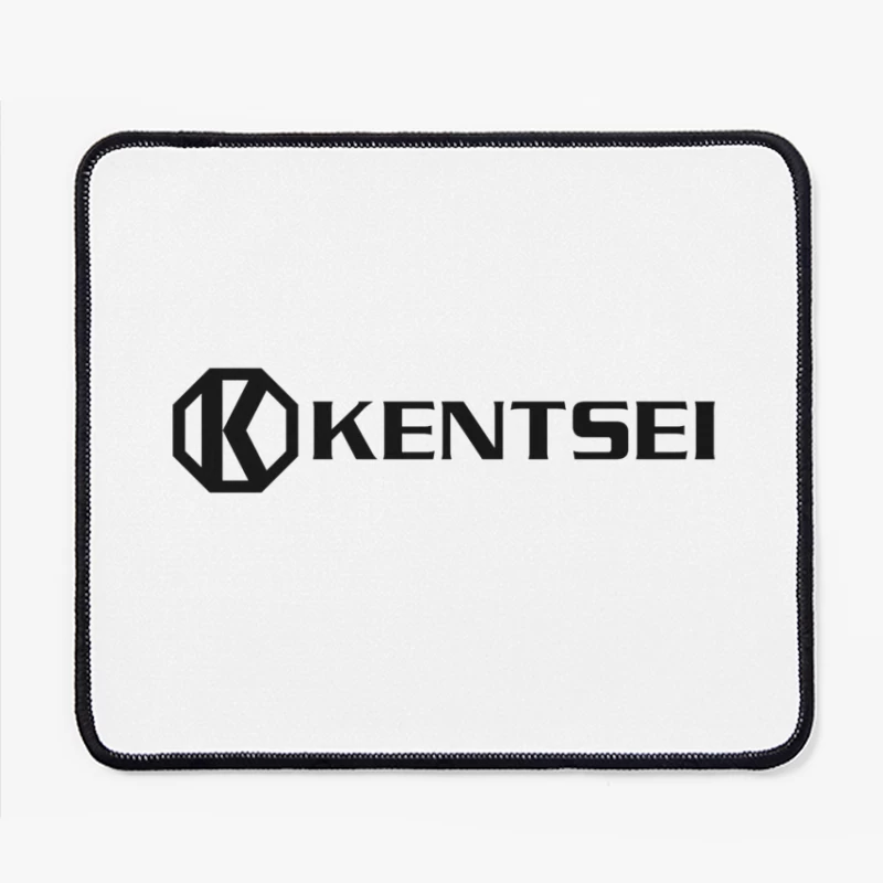 Kensei Black and White Geometric Brand Logo Mouse Pad