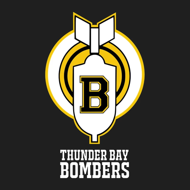 Thunder Bay Bombers Hockey Team Logo with Bomb Icon Male Tank Top