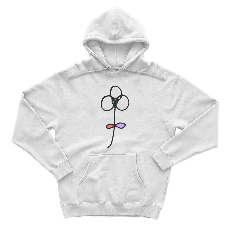 Fleur minimaliste dessinée à la main Homme Sweat à capuche