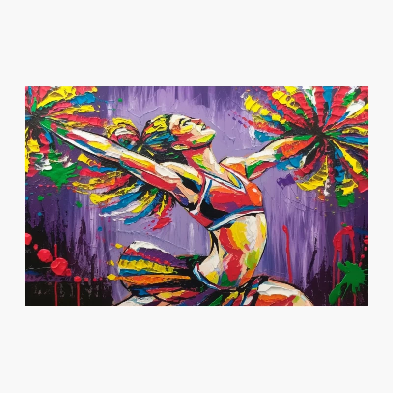 Vibrant Abstract Dancer in Motion: A Colorful Expressionist Performance Travel Mug