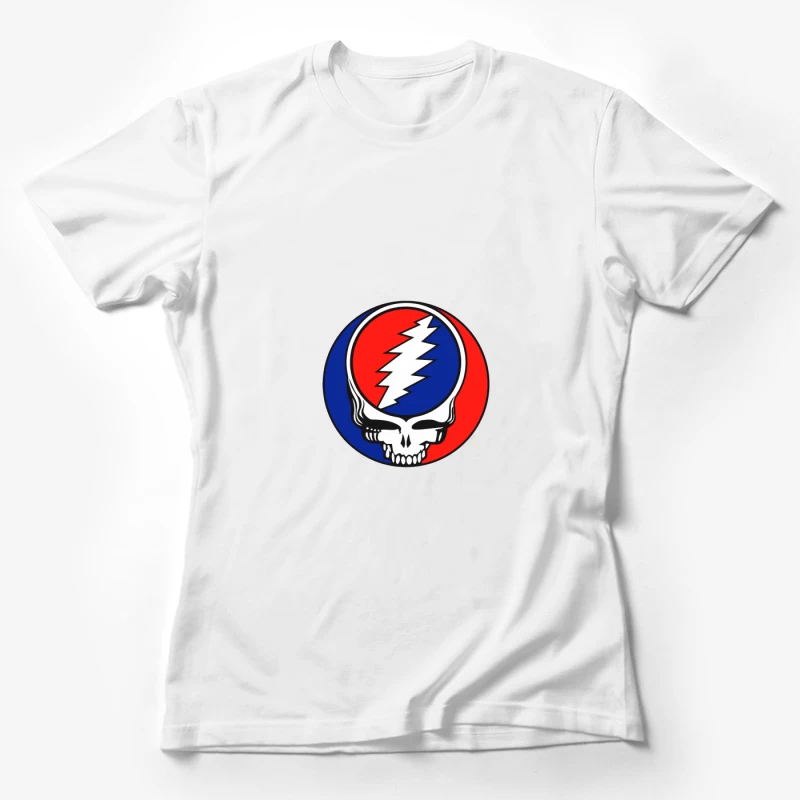 Grateful Dead Classic Skull and Lightning Bolt Logo Design Female T-Shirt