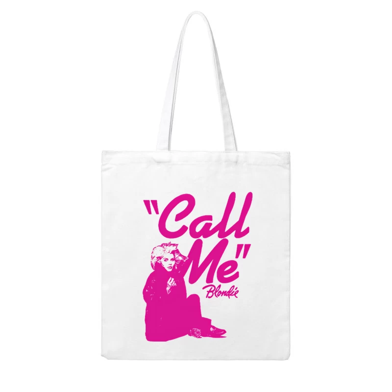 Vintage Pink "Call Me" Blondie Single Poster Cotton Tote Bag