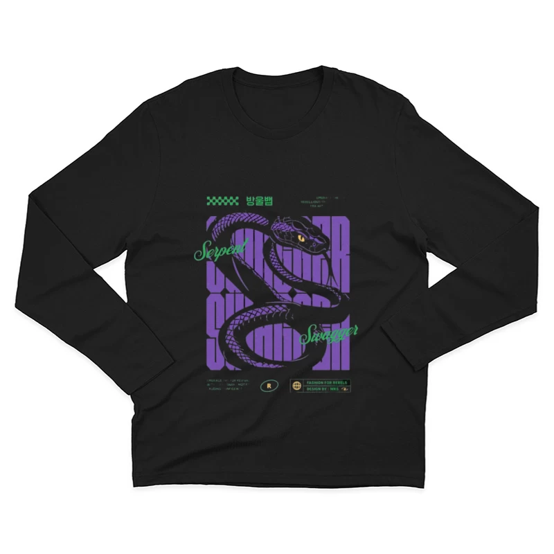 Design graphique Serpent Swagger Homme Manches Longues T-Shirt