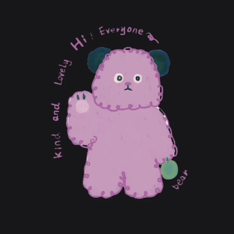 Ours violet amical avec pomme Homme Sweat à capuche