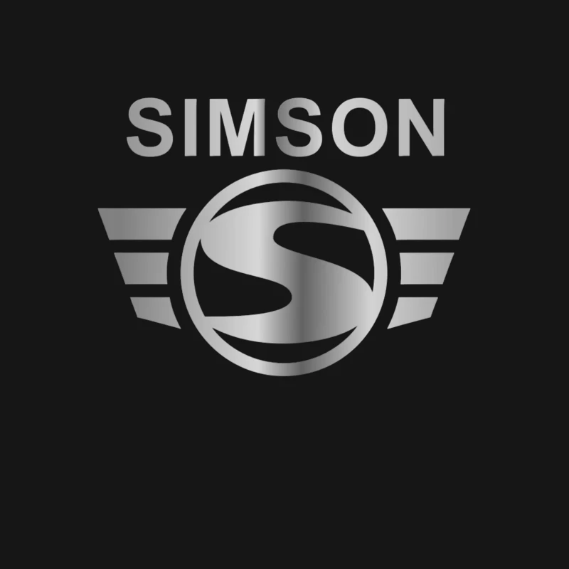 Simson Vintage Motorcycle Brand Logo with Silver Wings Male T-Shirt