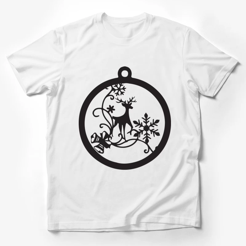 Ornement de Noël avec renne et flocons Homme T-Shirt