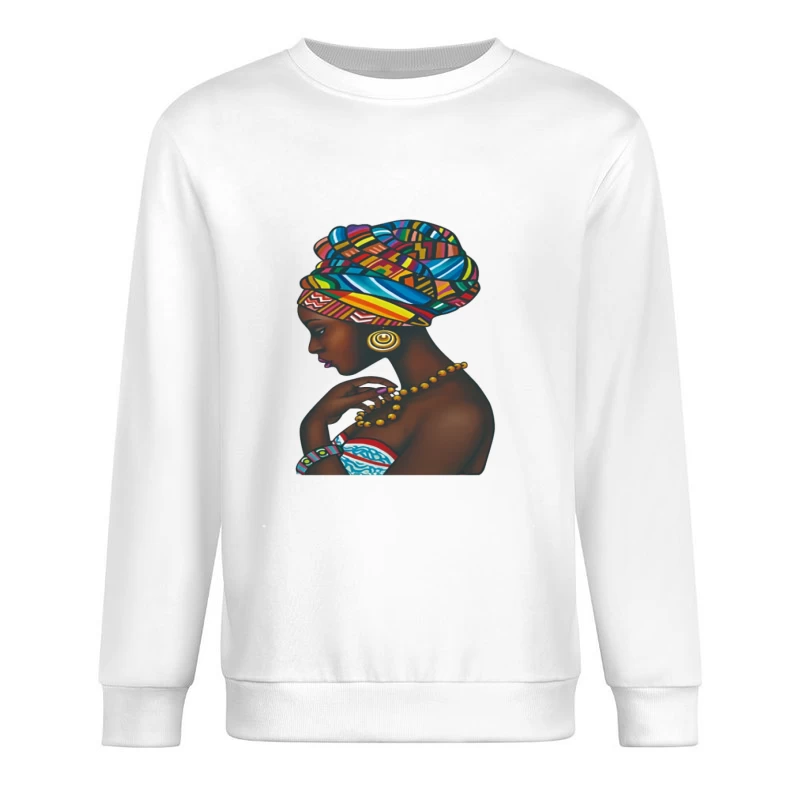 Frau mit buntem Kopftuch Herren Pullover Sweatshirt