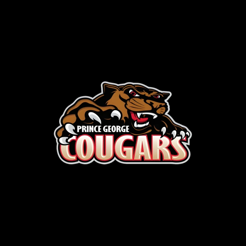 Prince George Cougars Sports Team Logo with Fierce Cougar Mascot Prince George Cougars Pin