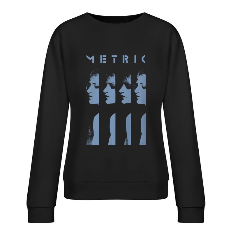 Metric Sliced Blue Female Pullover Sweatshirt