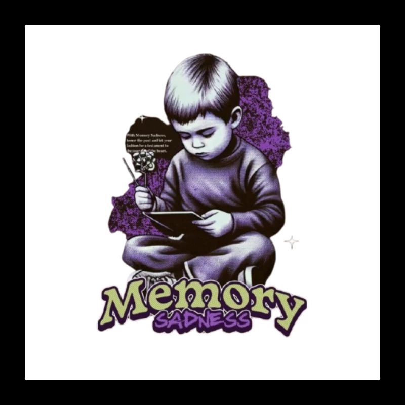 Nostalgic Memory and Sadness Artistic Illustration Pin