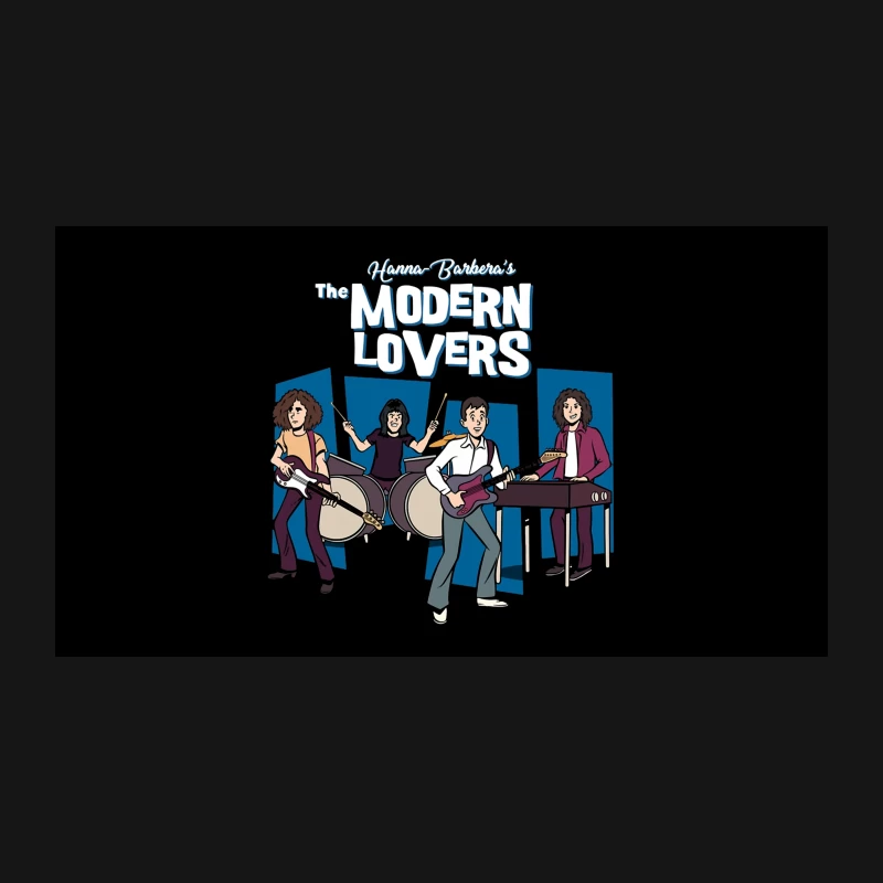 Retro-Style Cartoon Album Cover of The Modern Lovers Band Desk Mat
