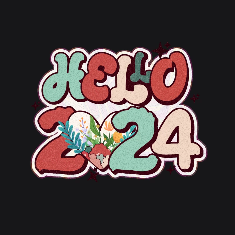 Willkommen 2024 mit Blumen Herren Pullover Hoodie