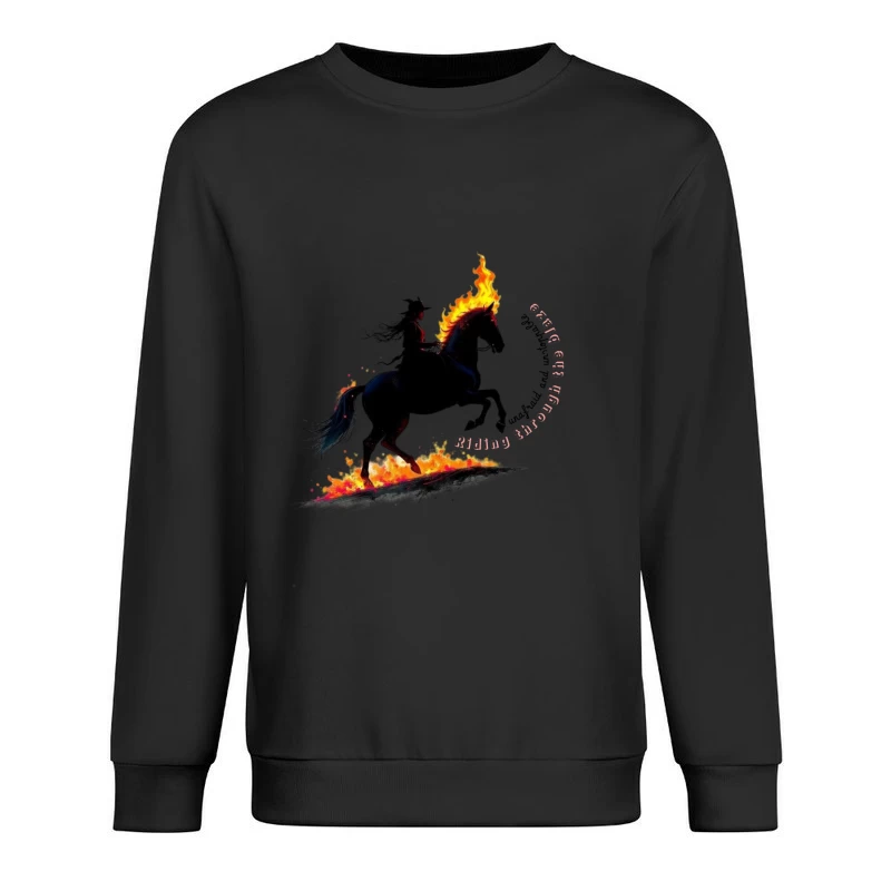 Rider in Flames Male Pullover Sweatshirt