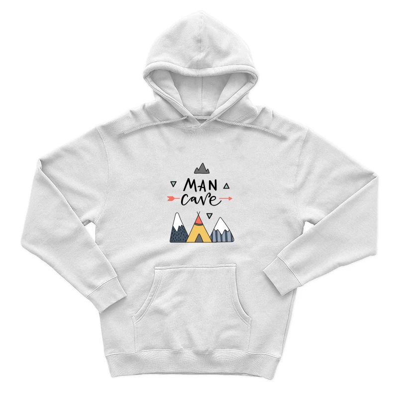Tente et Montagnes avec Flèche et Texte Homme Sweat à capuche