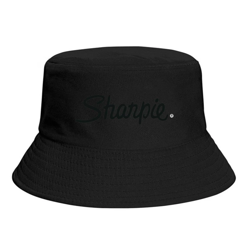 Sharpie Brand Logo in Classic Black Script Typography Bucket Hat