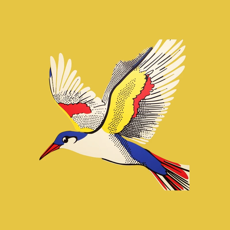 Vibrant Abstract Geometric Bird Illustration in Flight Male T-Shirt