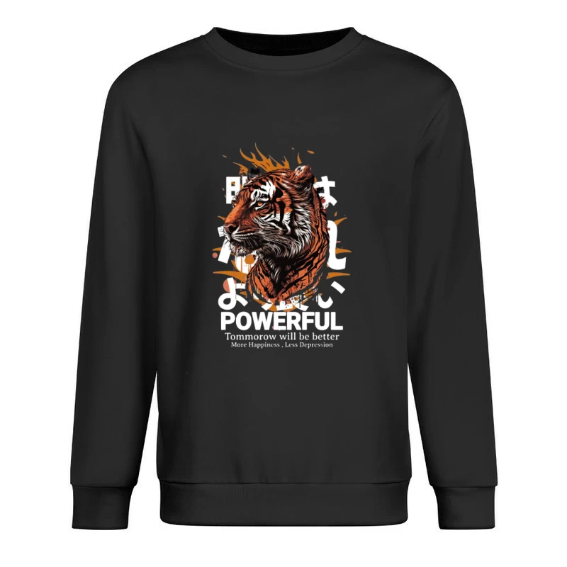 Tigre puissant avec texte motivant Homme Sweat-shirt à enfiler