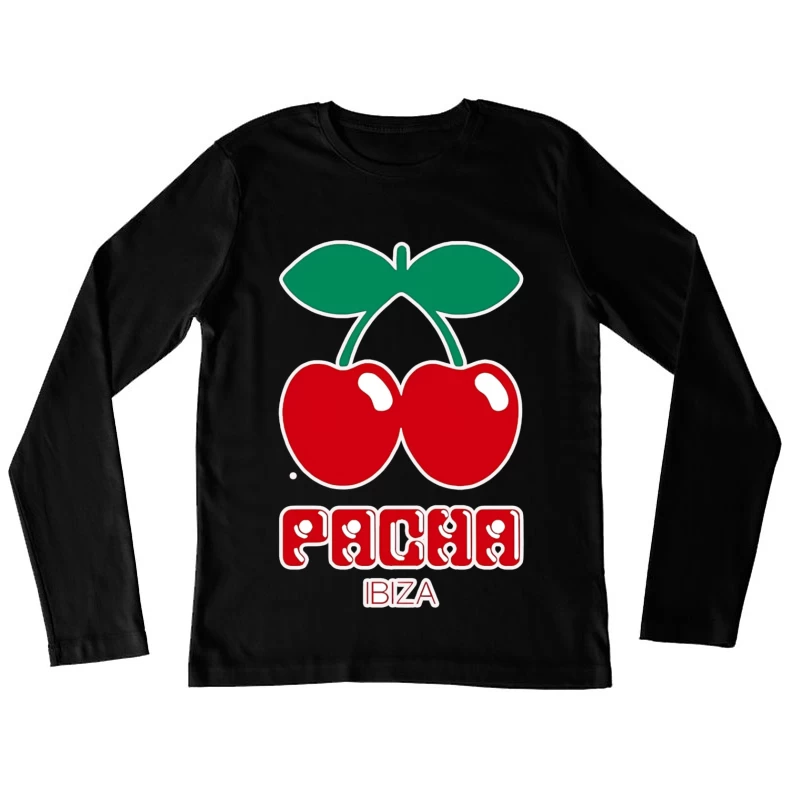 Pacha Ibiza Nightclub's Iconic Cherry Logo Female Long Sleeve T-Shirt