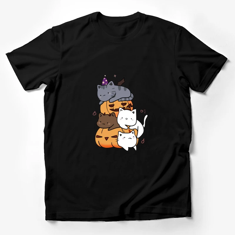 Niedliche Katzen mit Kürbissen Herren T-Shirt