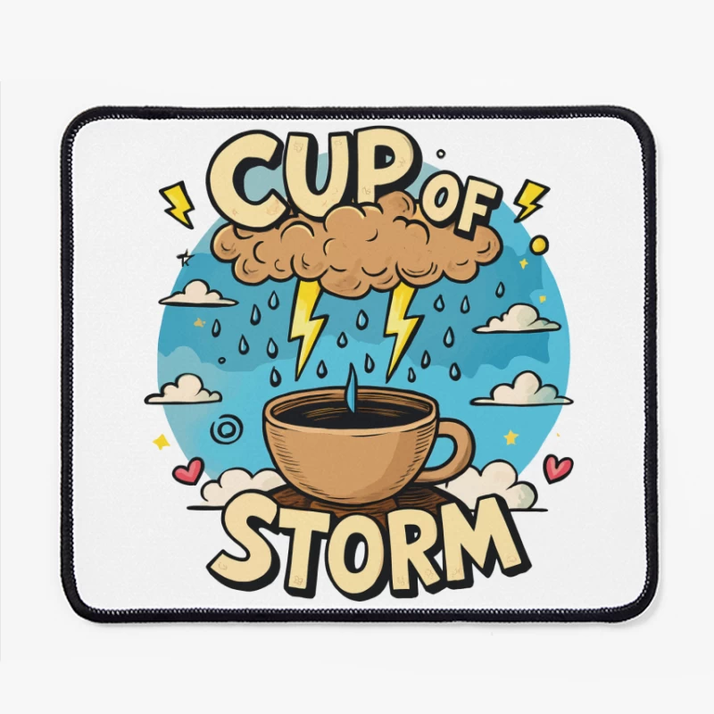 Cup of Storm – Whimsical Pixel Art with Lightning Charm! Mouse Pad