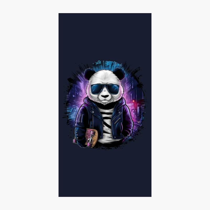 Cool Urban Panda with Sunglasses and Skateboard iPhone Case