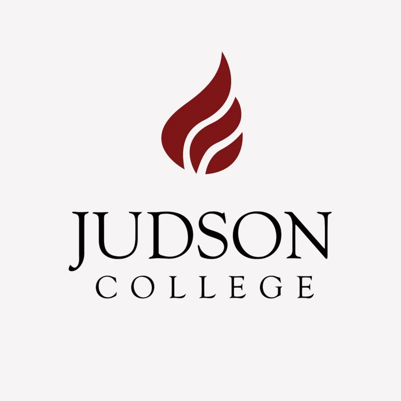 Judson College Educational Institution Logo with Red Flame Symbol Female T-Shirt