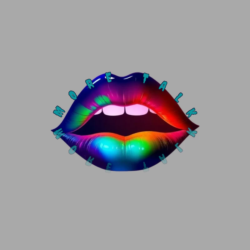 Rainbow Pierced Lips Pop Art Design Female Pullover Hoodie