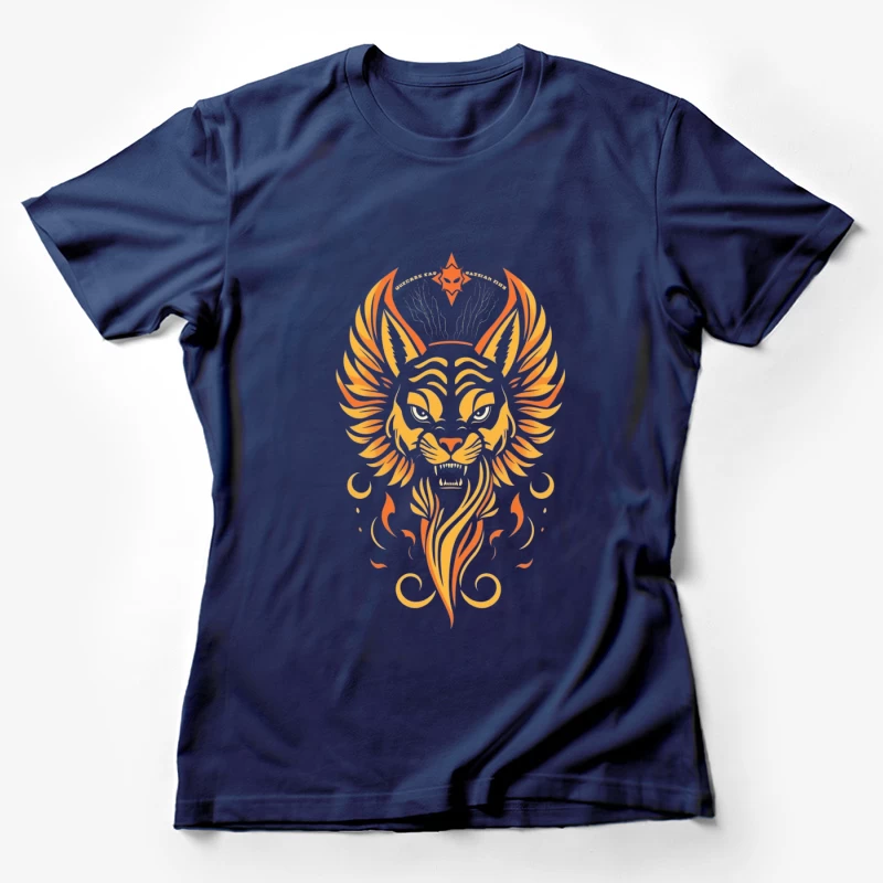 Fierce Winged Lion Illustration Female T-Shirt