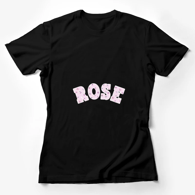 Rosa Schriftzug mit Blumenmuster Damen T-Shirt