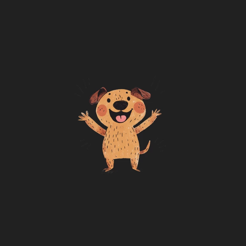 Cheerful Cartoon Dog: Cute Illustrated Character Bucket Hat