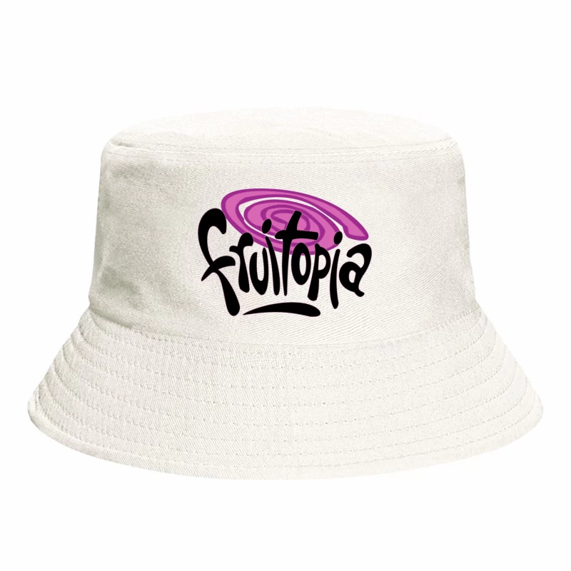 Fruitopia Vintage Beverage Brand Logo with Purple Swirl Design Bucket Hat