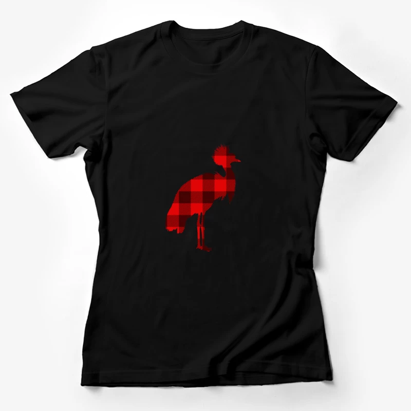 Silhouette d'oiseau à carreaux Femme T-Shirt