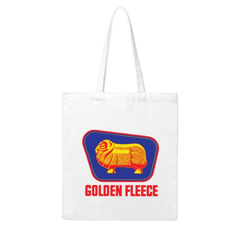 Vintage Golden Fleece Logo with Geometric Sheep Design Cotton Tote Bag