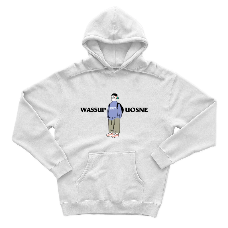 Modischer junger Mann mit Rucksack und Mütze Herren Pullover Hoodie