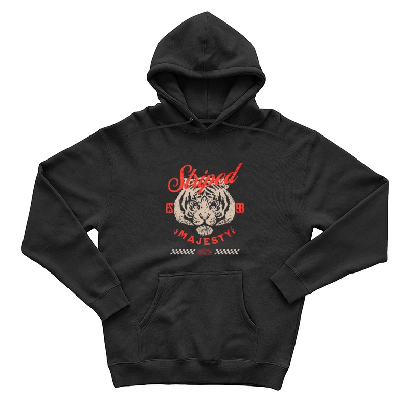 Tigre brodé avec inscription 'Striped Majesty' Homme Sweat à capuche