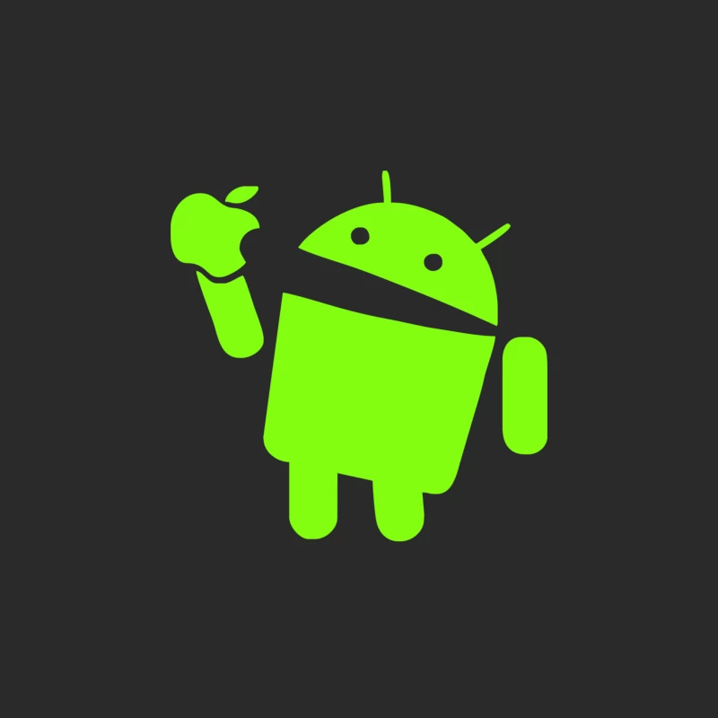 Android eats Apple Baseball Cap