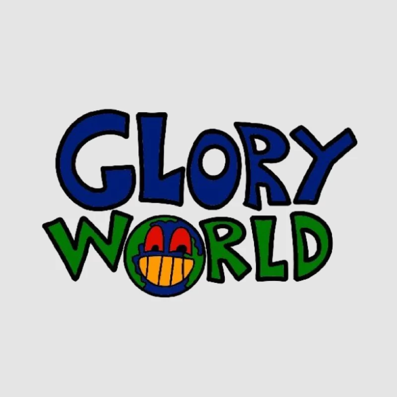 Glory World Logo mit lächelndem Globus Herren Pullover Hoodie