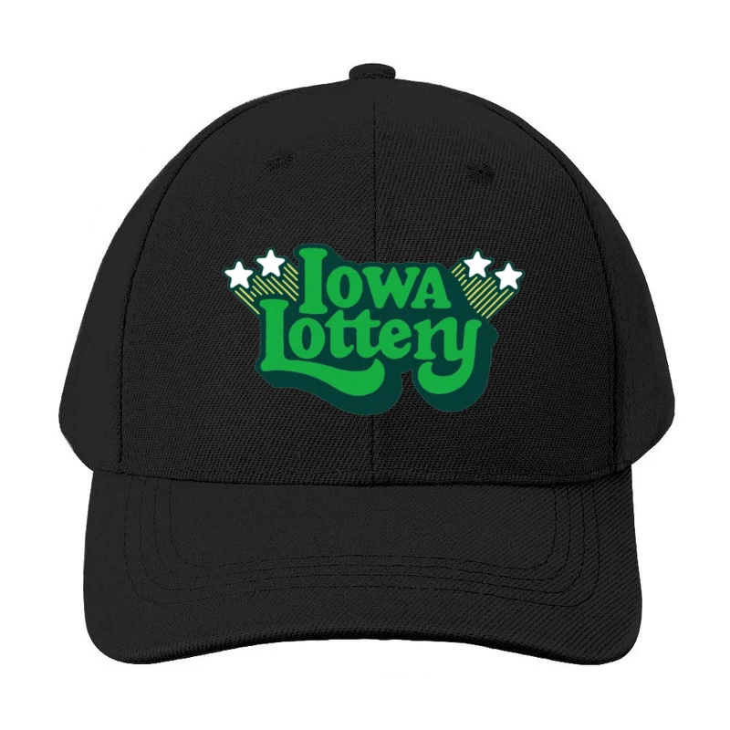 Vintage-Style Iowa Lottery Green Logo with Stars Baseball Cap